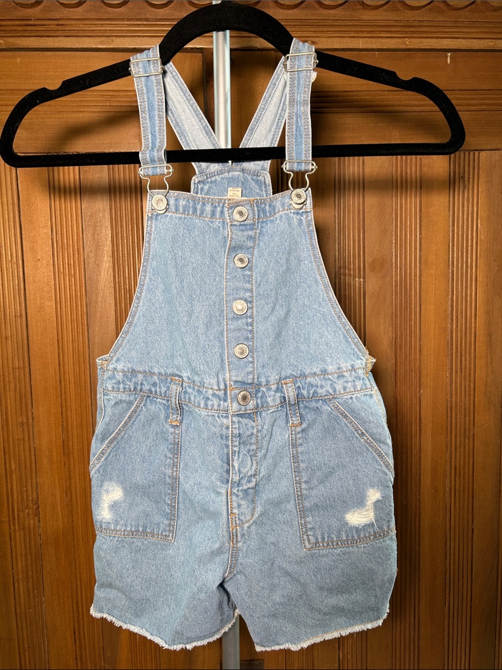 Jessica Simpson Light Blue Denim Short Overalls Girl’s Size 6x